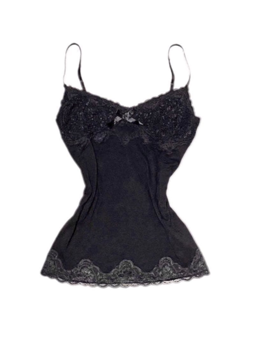 moving sale 💕 - j-fashion black dark coquette lace cami with bow size m